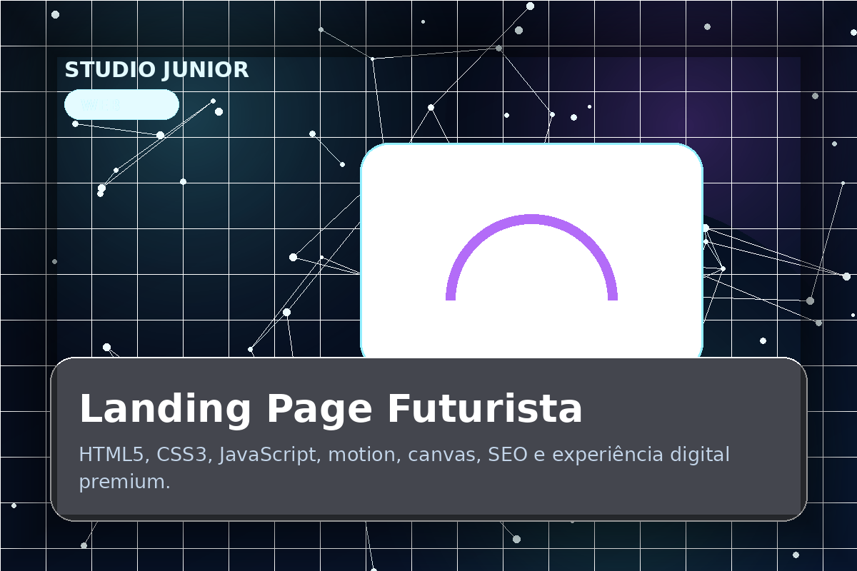Landing page futurista com experiência digital interativa